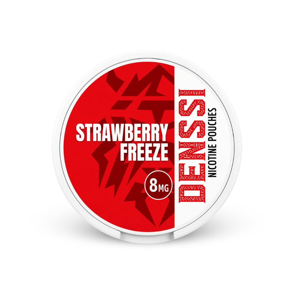 Denssi Strawberry Freeze 8mg – κουτί σακουλάκια νικοτίνης