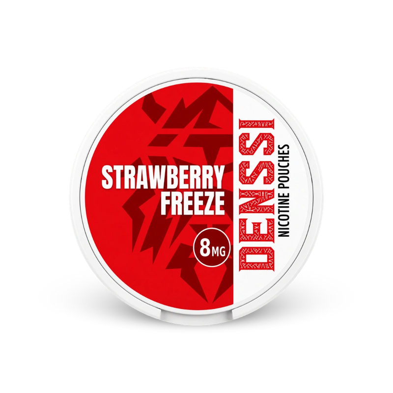 Denssi Strawberry Freeze 8mg – κουτί σακουλάκια νικοτίνης