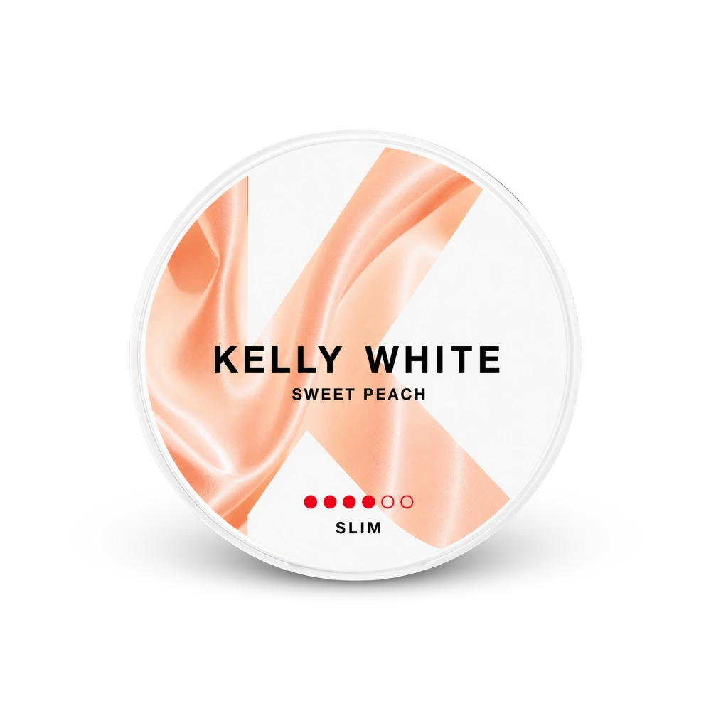 Kelly White Sweet Peach Slim Strong – κουτάκι με σακουλάκια νικοτίνης
