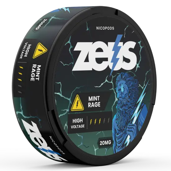 Zeus Mint Rage Strong Pouch Λεπτομέρεια – Άρωμα Μέντας, Δυνατό, 20 Σακουλάκια/Κουτί