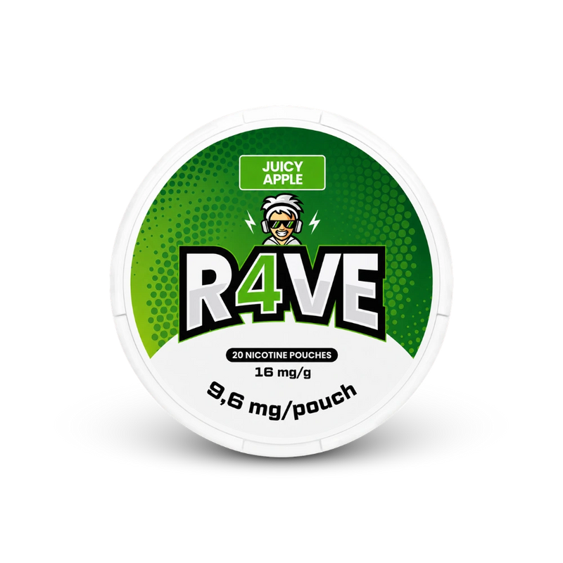 RAVE Juicy Apple 16mg – κουτί σακουλακίων νικοτίνης