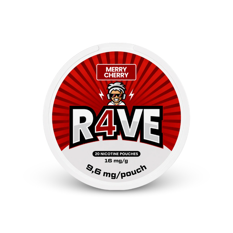 RAVE Merry Cherry 16mg – κουτί με σακουλάκια νικοτίνης