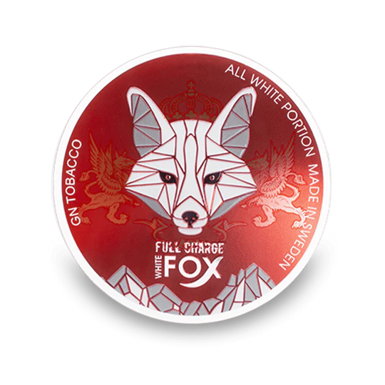 Σακουλάκια νικοτίνης White Fox Full Charge με σχέδιο αλεπούς, γεύση μέντας, δυνατή ένταση, μορφή All White