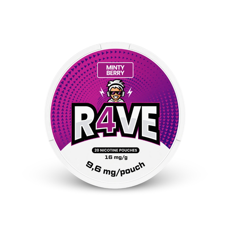 RAVE Minty Berry 16mg – κουτί σακουλακιών νικοτίνης